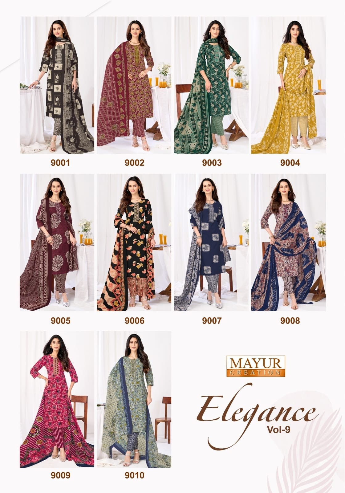 ELEGANCE VOL:-9  READYMADE COTTON DRESS  MAYUR CREATION 