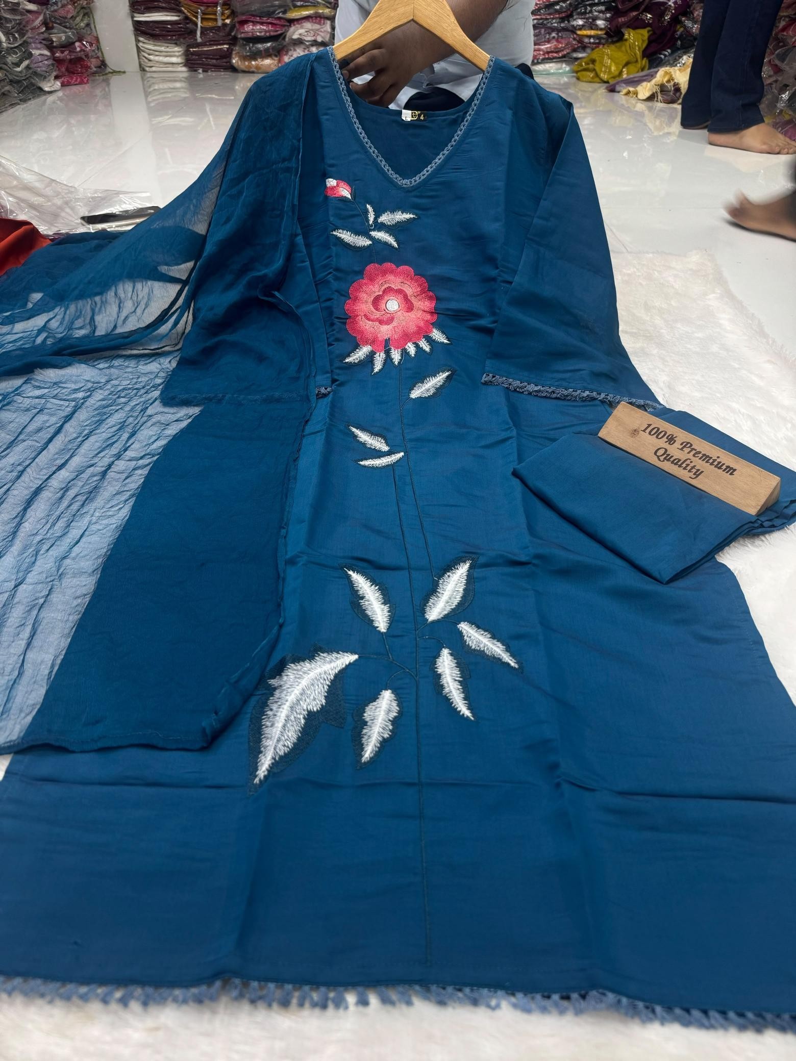 AMBUJA PURE ROMAN SILK KURTI BY FESTIVAL COLLECTION 