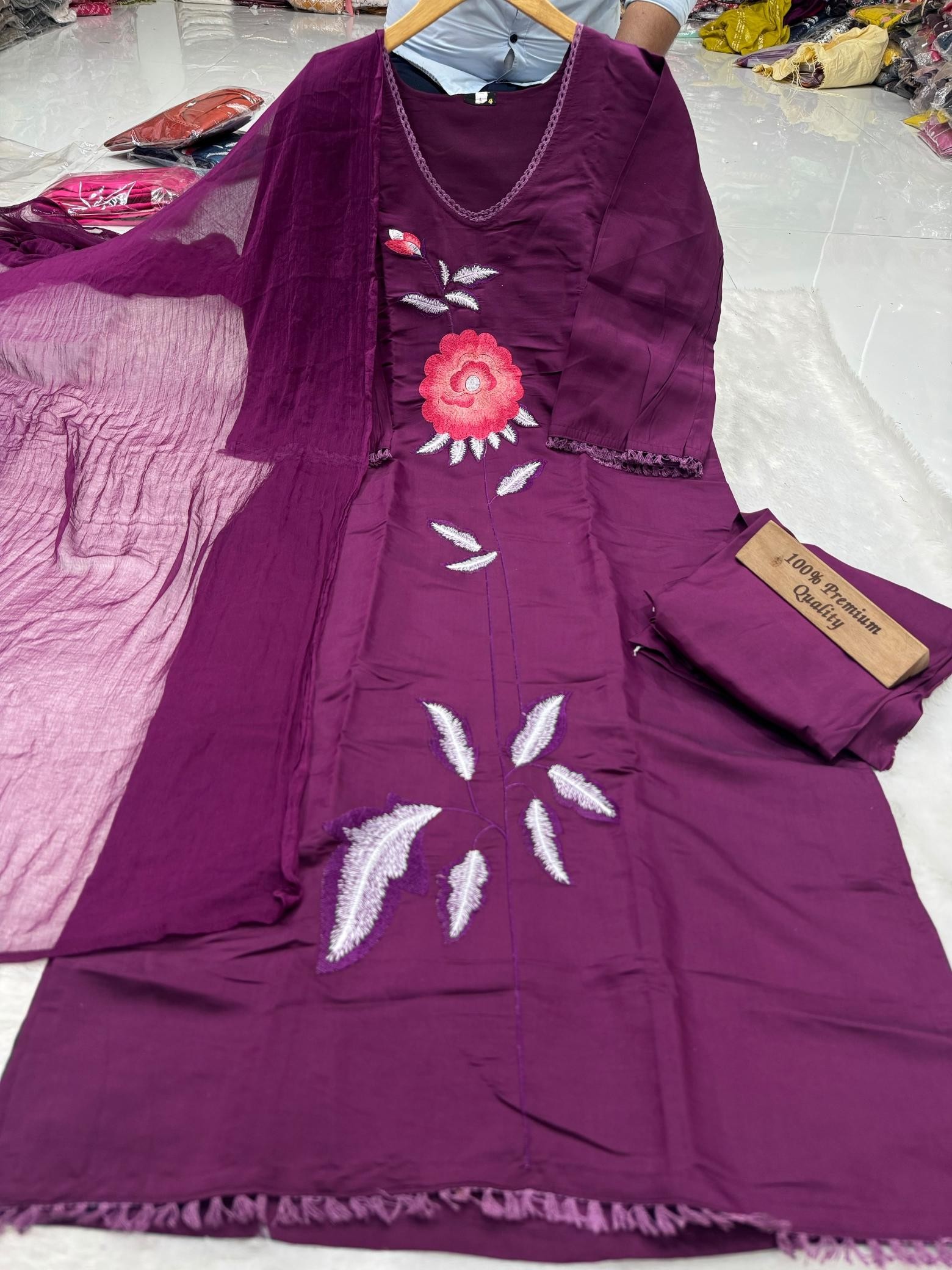 AMBUJA PURE ROMAN SILK KURTI BY FESTIVAL COLLECTION 