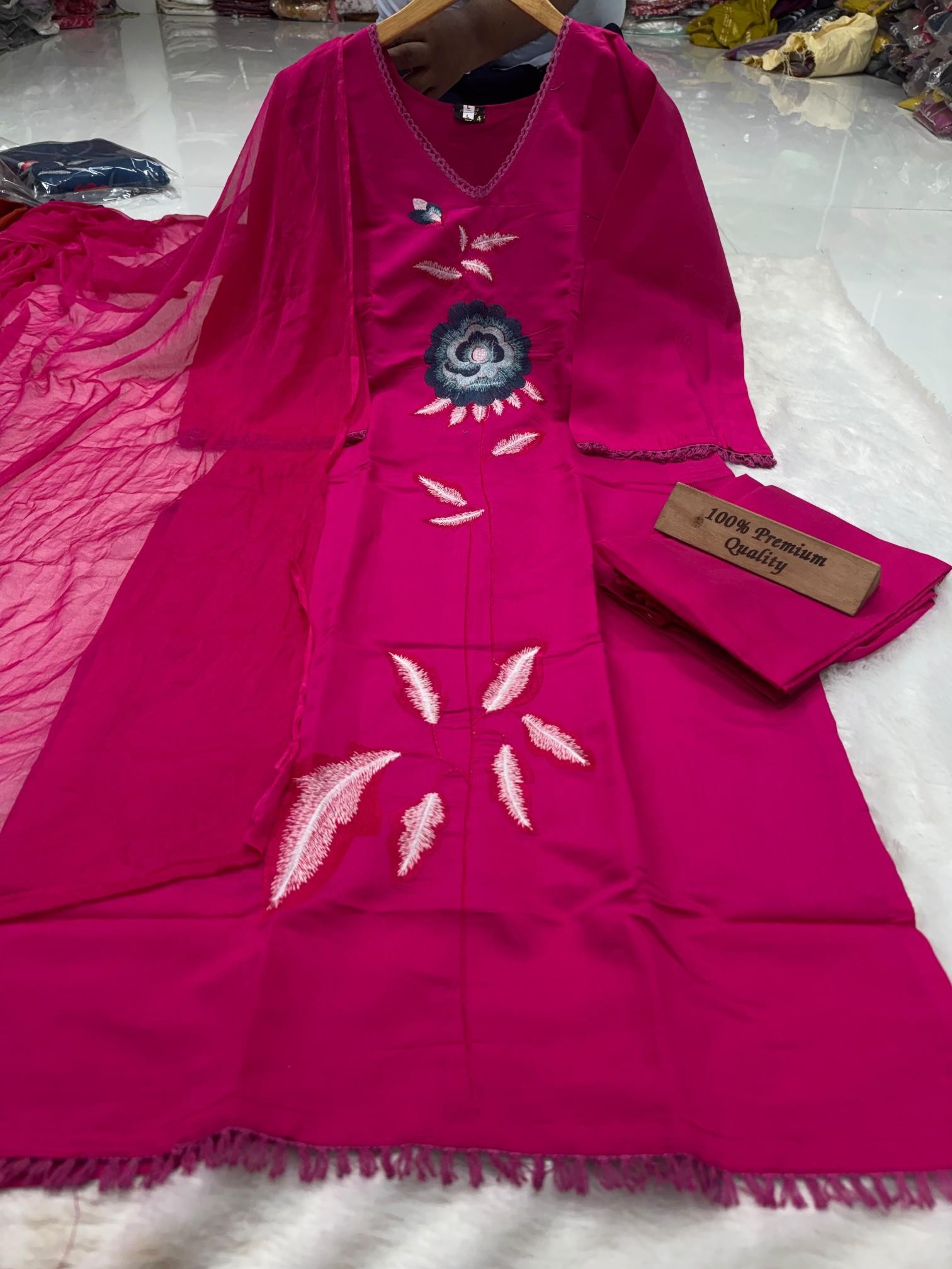 AMBUJA PURE ROMAN SILK KURTI BY FESTIVAL COLLECTION 