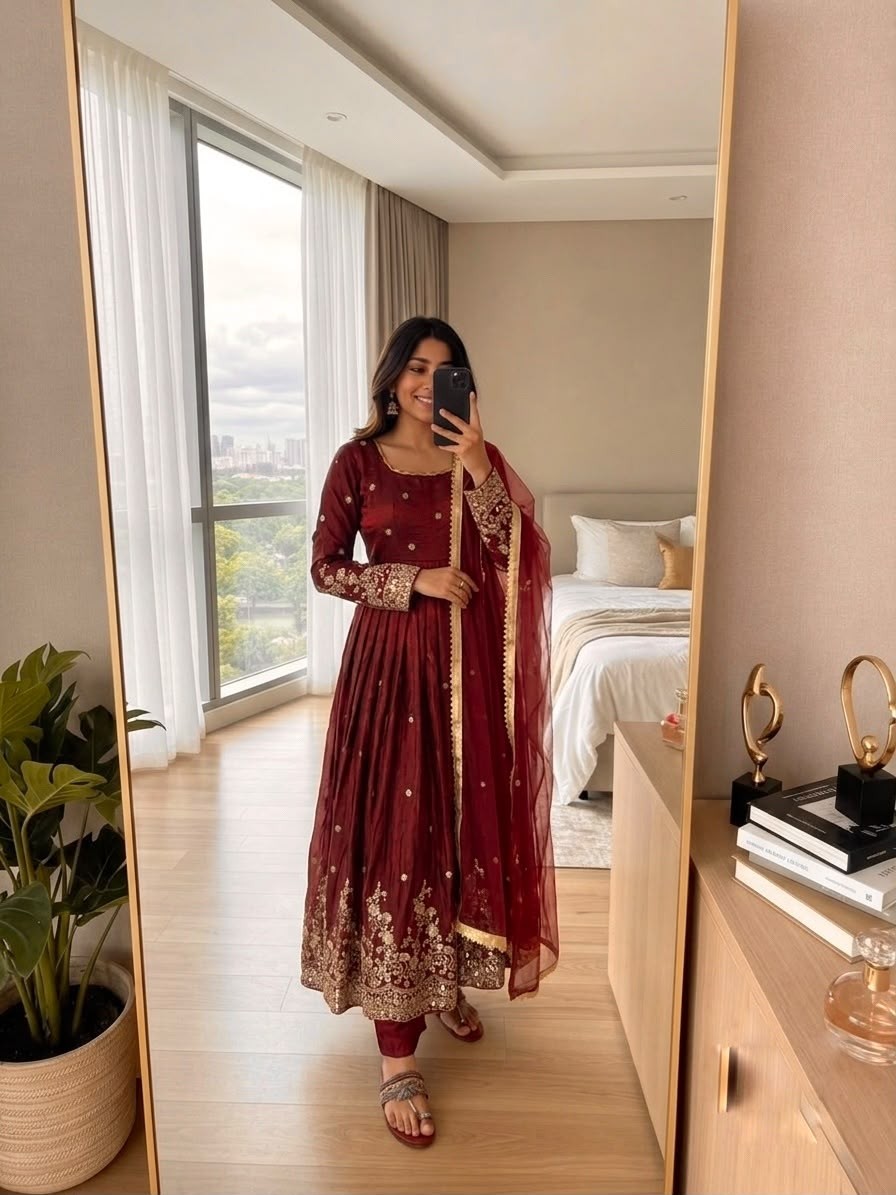 JF - 051 WOMEN ETHNIC WEAR ANARKALI AND NAIRA SUIT 