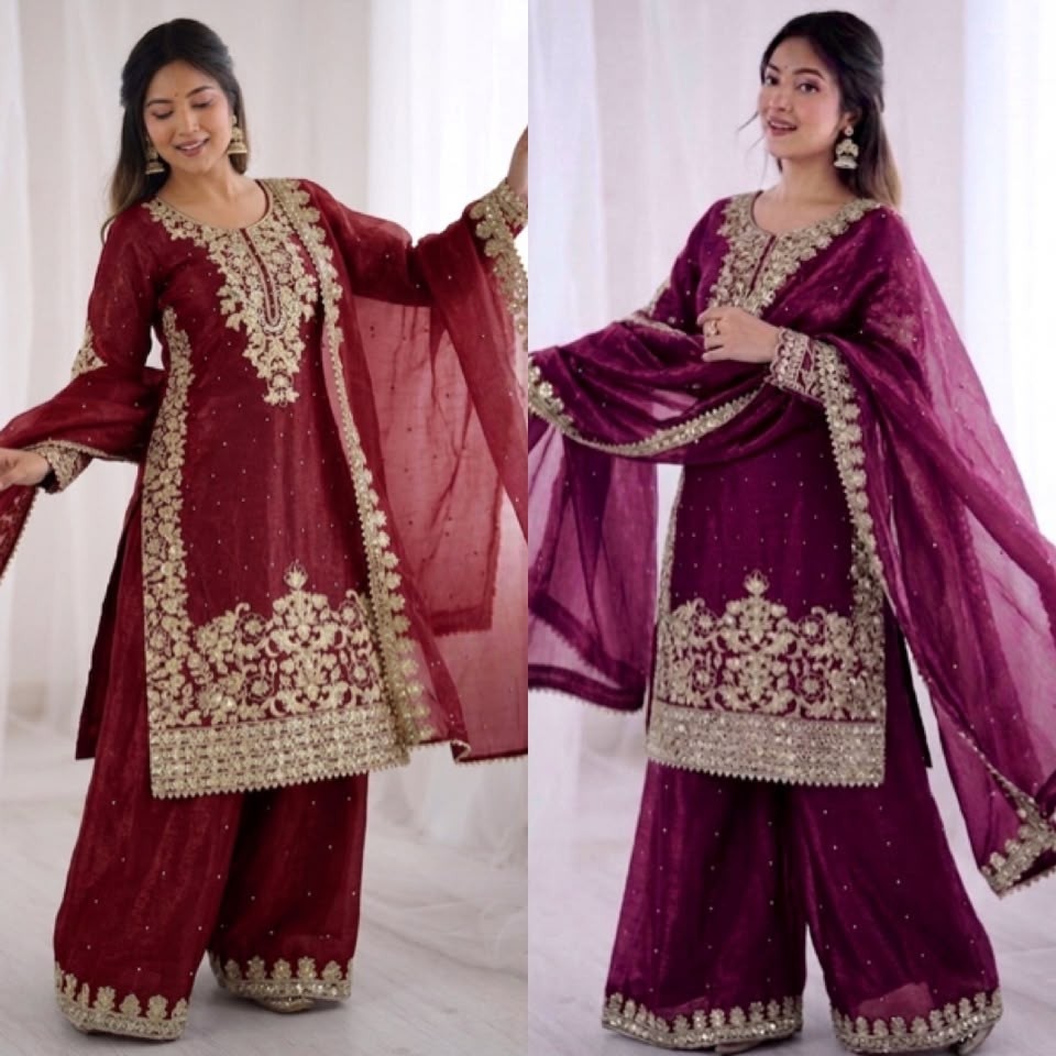 SSR - 535 FULL EMBROIDERY WORK IN PAKISTANI SHARARA SUIT COLLECTION 