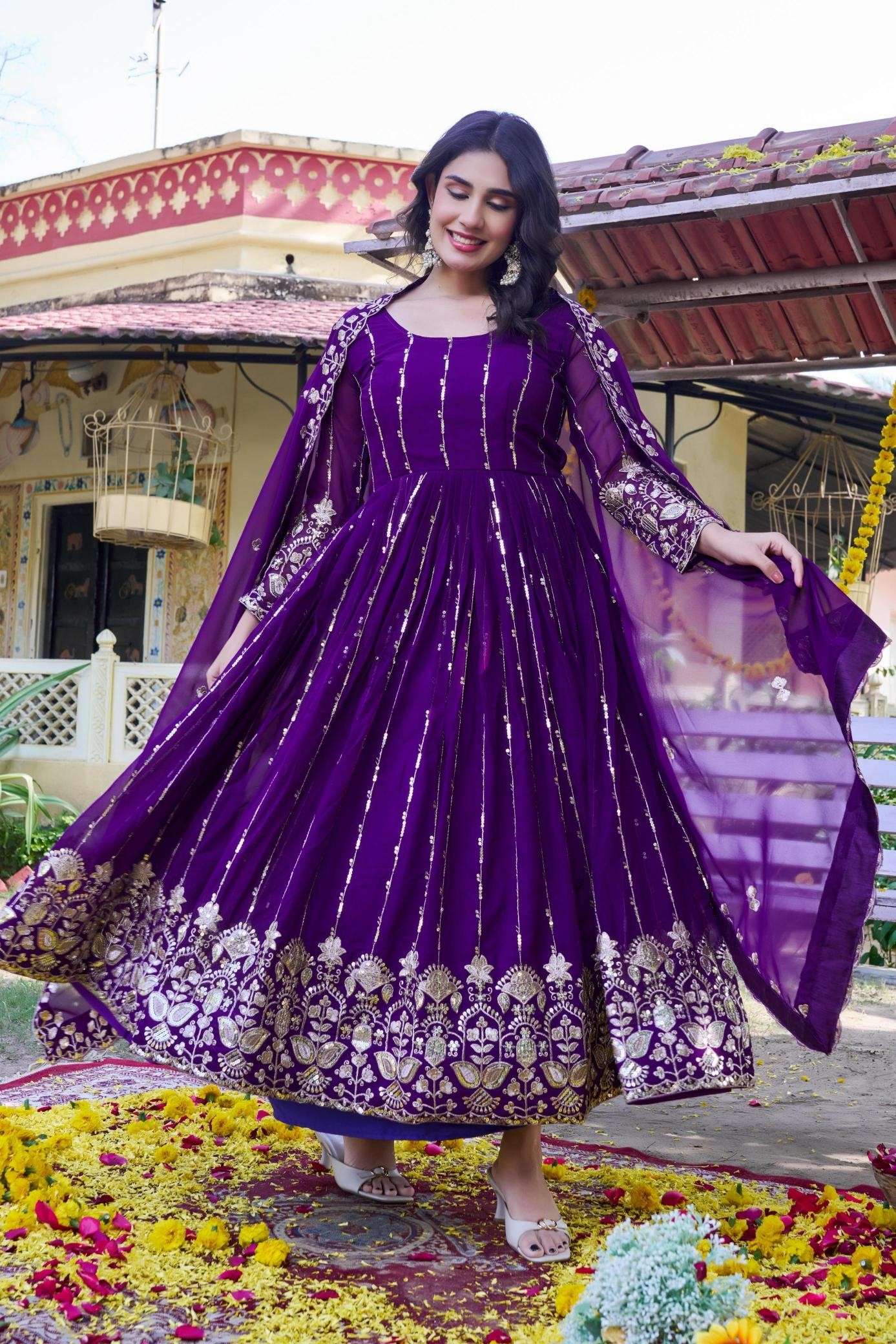 RAM - 170 FULL WORK WEDDING AND PARTY WEAR GOWN