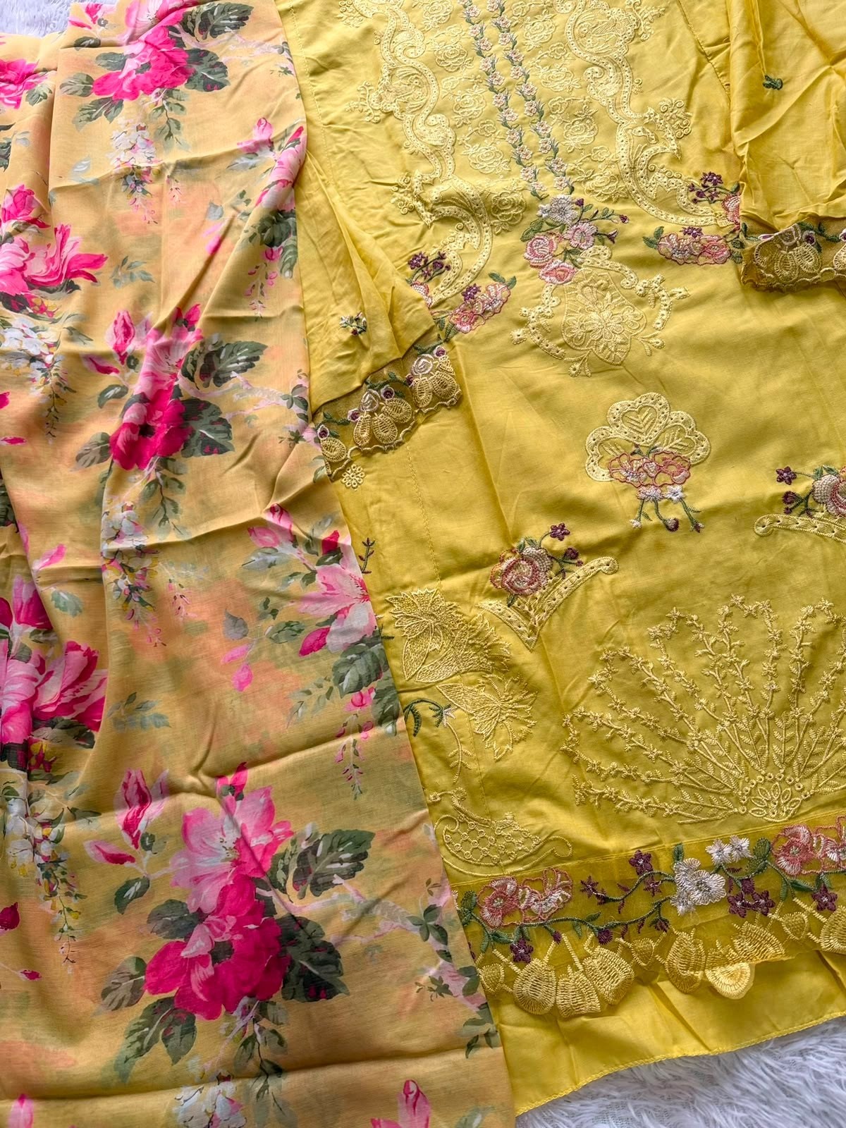 D NO :- 2026 A B CAMBRIC COTTON WITH HEAVY EMBROIDERY WORK IN PAKISTANI SUIT BY MEHBOOB TEX 