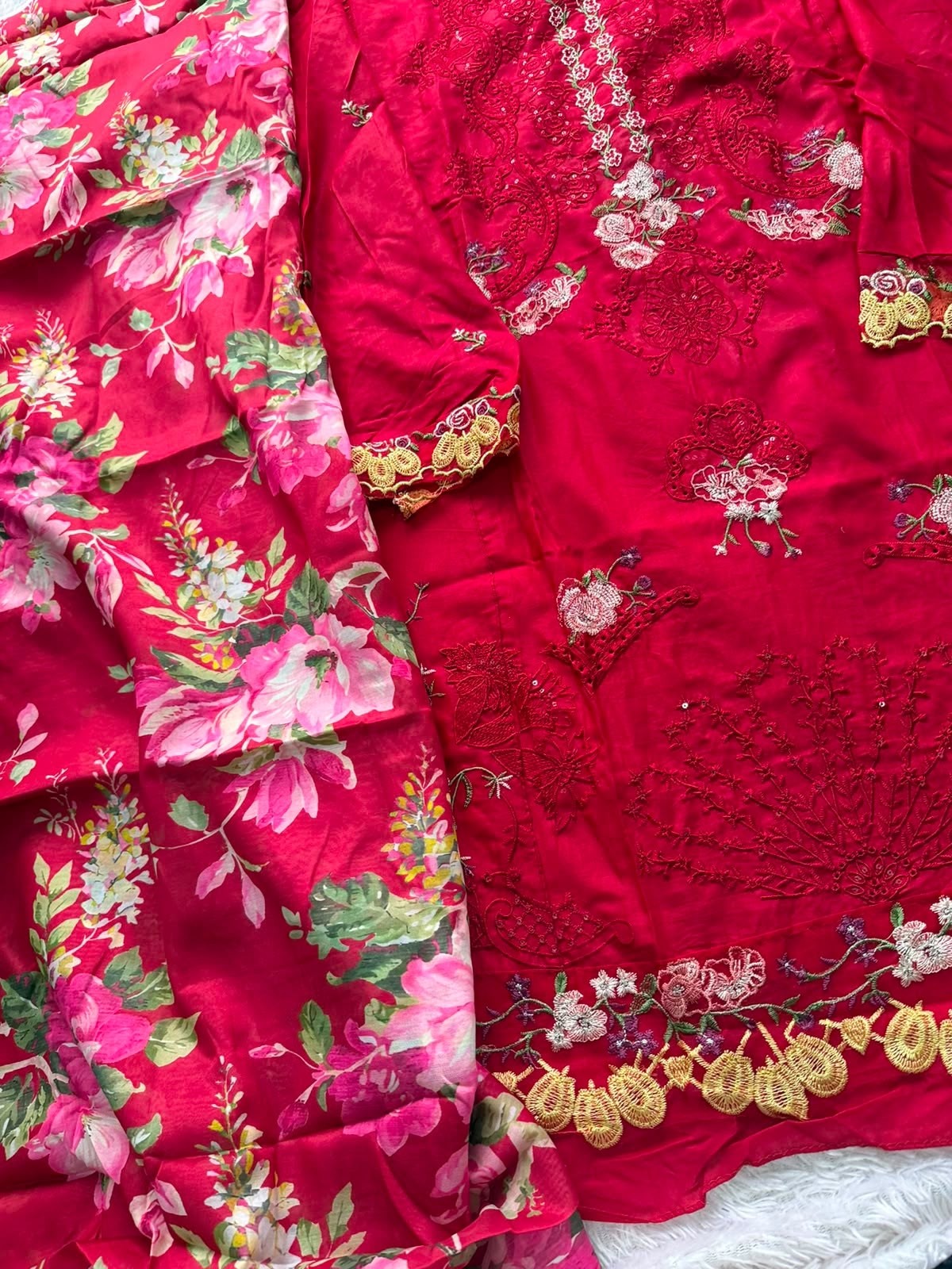 D NO :- 2026 A B CAMBRIC COTTON WITH HEAVY EMBROIDERY WORK IN PAKISTANI SUIT BY MEHBOOB TEX 