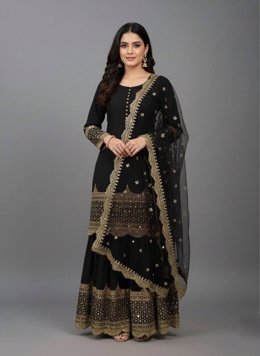 ZF :- 250  HEAVY FOX GEORGETTE READYMADE PAKISTANI SHARARA SUIT COLLECTION 