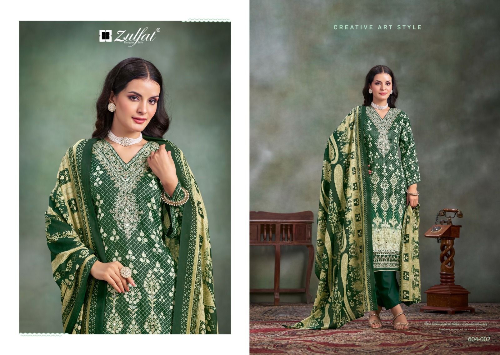 SANGINI VOL :- 3 PURE JAM COTTON HEAVY MIRROR AND AARI WORK SUIT BY ZULFAT DESIGNER 