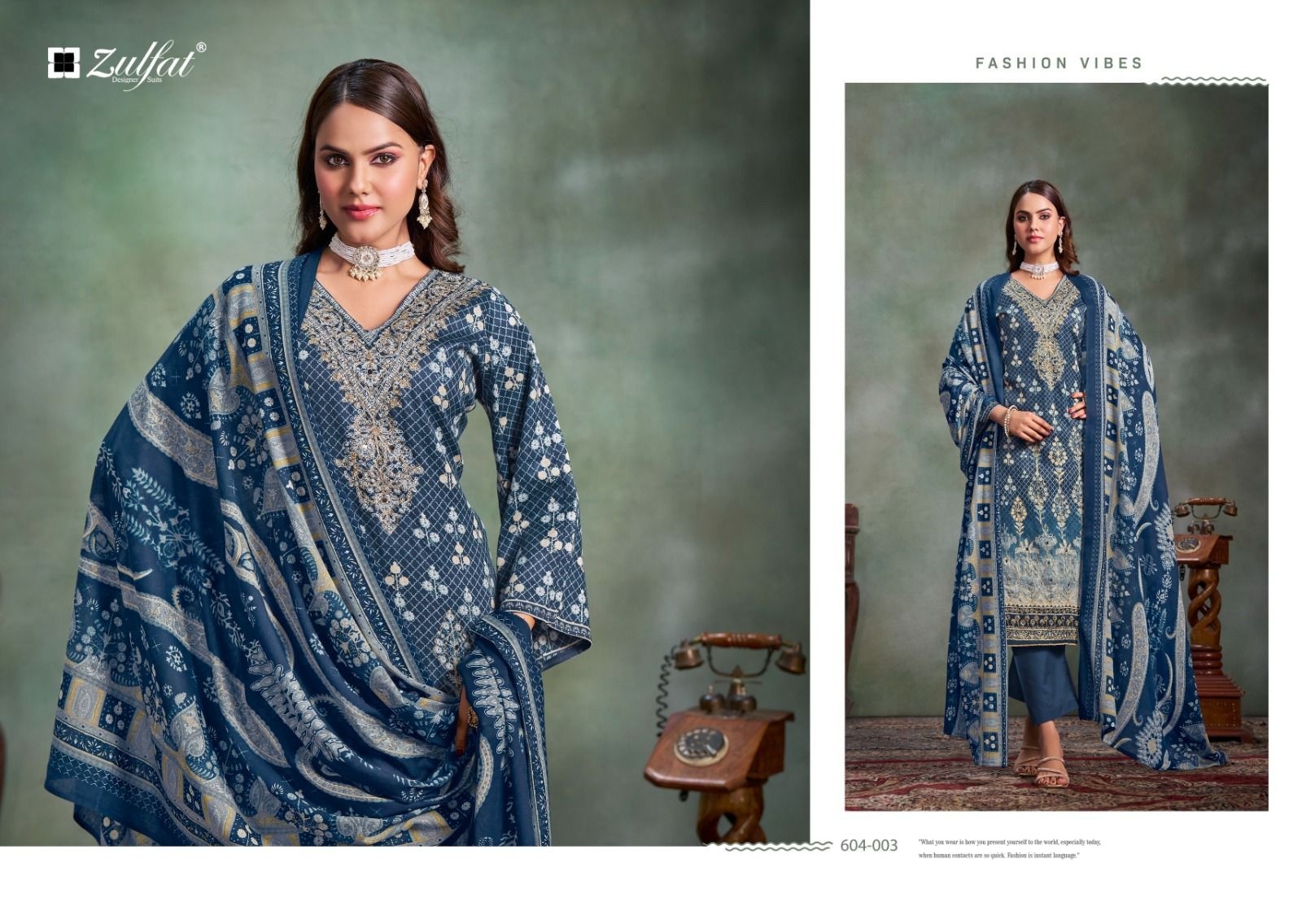 SANGINI VOL :- 3 PURE JAM COTTON HEAVY MIRROR AND AARI WORK SUIT BY ZULFAT DESIGNER 