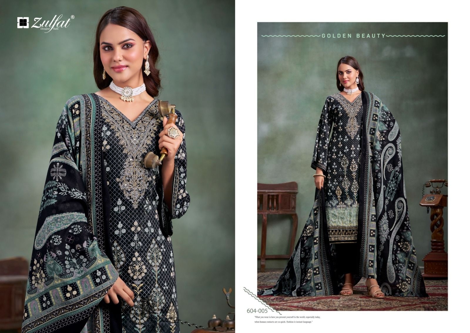SANGINI VOL :- 3 PURE JAM COTTON HEAVY MIRROR AND AARI WORK SUIT BY ZULFAT DESIGNER 