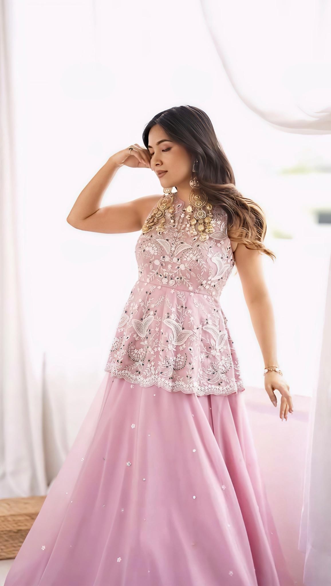 NSR - 899 FOX GEORGETTE SILK EMBROIDERY WORK BY PAKISTANI SHARARA READYMADE SUIT 