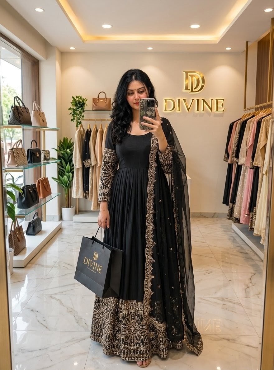 FD - 801 PURE CINON SILK WITH EMBROIDERY WORK IN PARTY WEAR AND WEDDING GOWN COLLECTION 