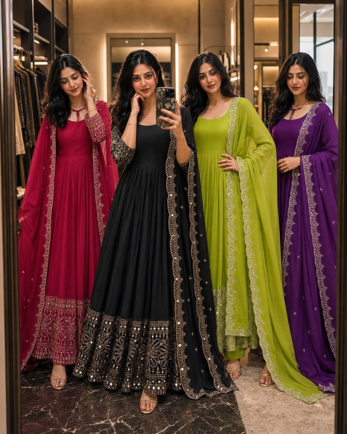 FD - 801 PURE CINON SILK WITH EMBROIDERY WORK IN PARTY WEAR AND WEDDING GOWN COLLECTION 