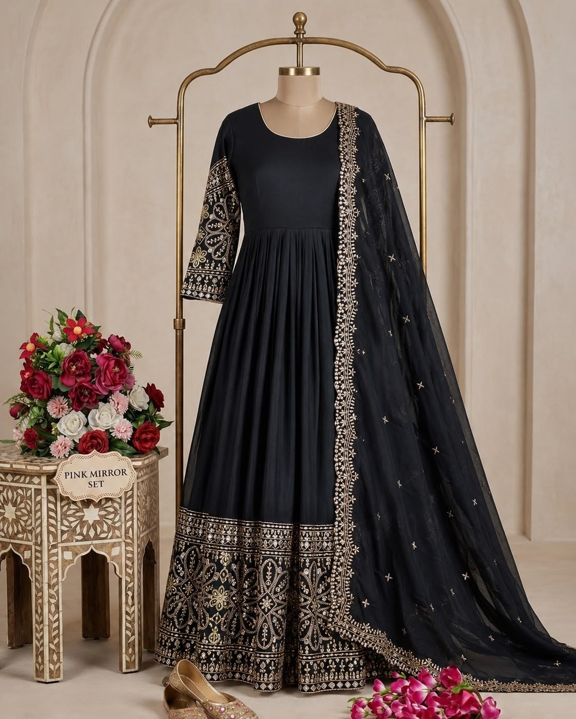 FD - 801 PURE CINON SILK WITH EMBROIDERY WORK IN PARTY WEAR AND WEDDING GOWN COLLECTION 