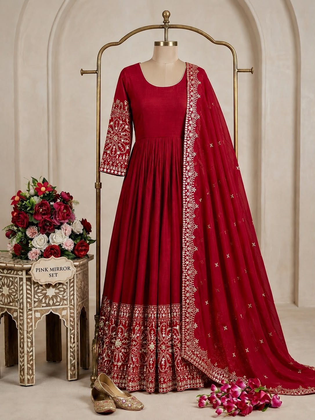 FD - 801 PURE CINON SILK WITH EMBROIDERY WORK IN PARTY WEAR AND WEDDING GOWN COLLECTION 