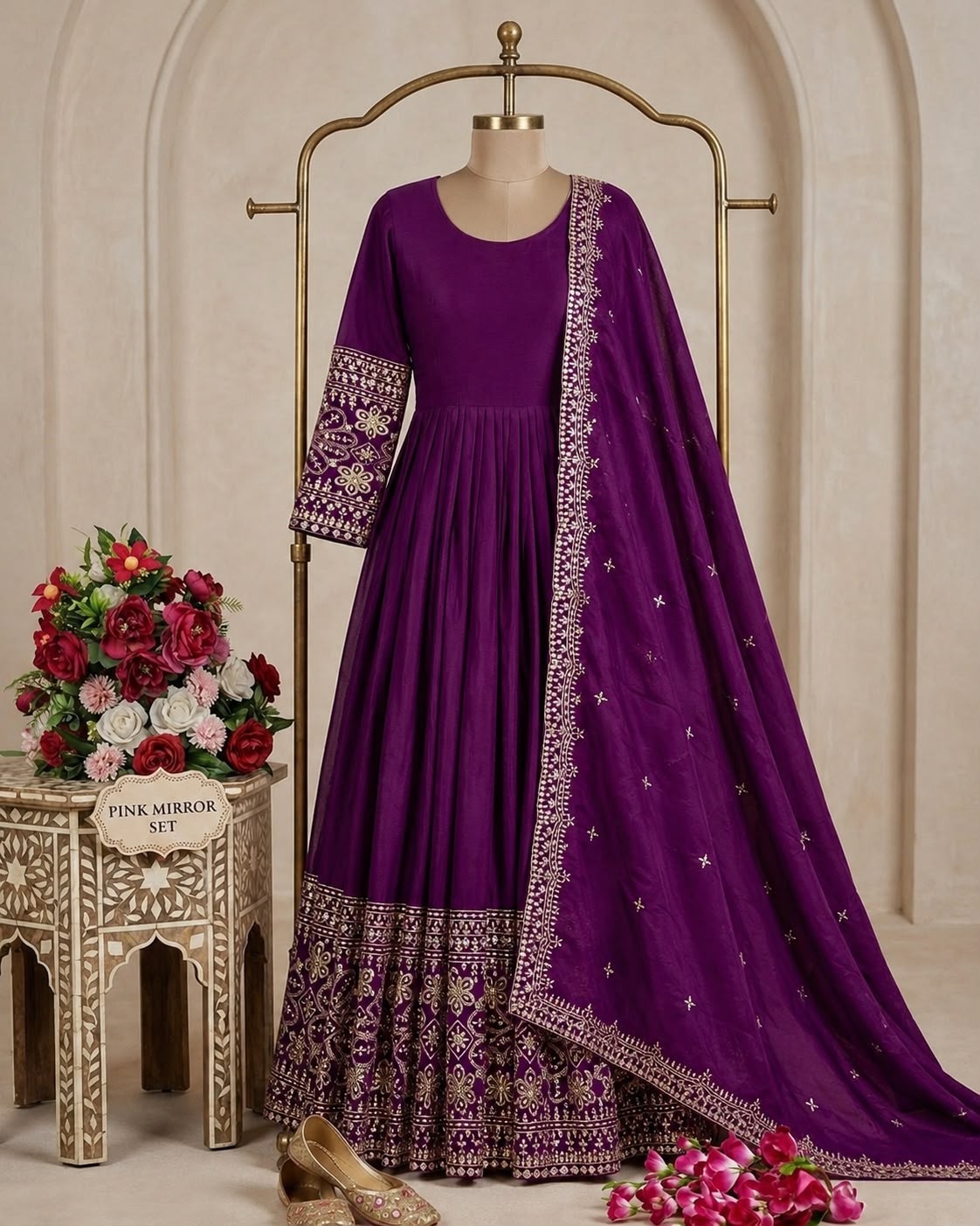 FD - 801 PURE CINON SILK WITH EMBROIDERY WORK IN PARTY WEAR AND WEDDING GOWN COLLECTION 