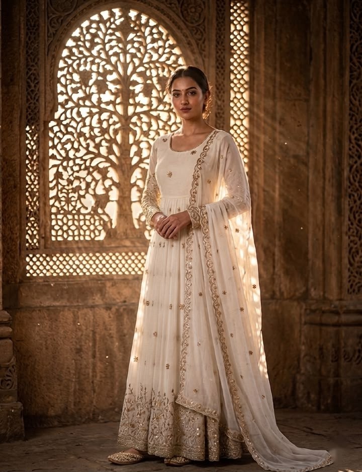 FD - 8063 PURE VICITRA SILK WITH EMBROIDERY WORK BY PARTY WEAR AND WEDDING GOWN COLLECTION 