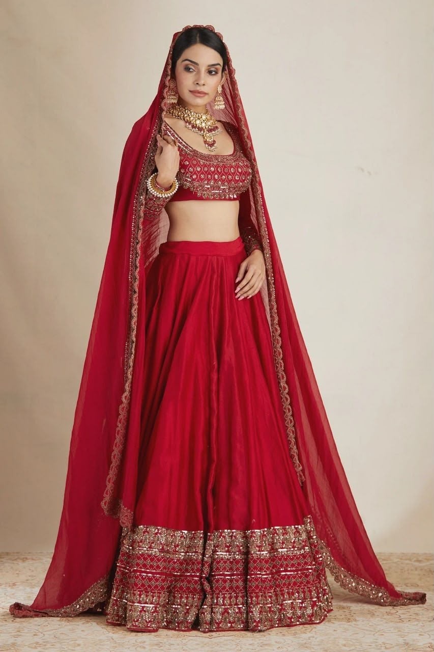 QRC - 404 VICHITRA SILK PARTY WEAR AND WEDDING LEHENGA COLLECTION 