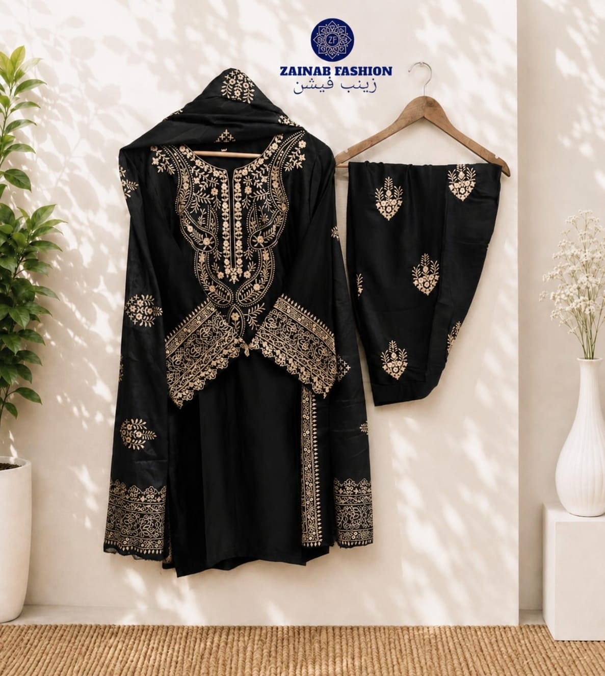 ZF - 1240 PREMIUM FARSHI JAPAN SATIN EMBROIDERY WORK BY PAKISTANI READYMADE SUIT 