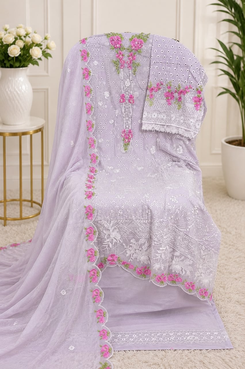 ZF - ANAYA LAWN - 83 - CAMBRIC COTTON WITH HEAVY EMBROIDERY WORK BY PAKISTANI SUIT 