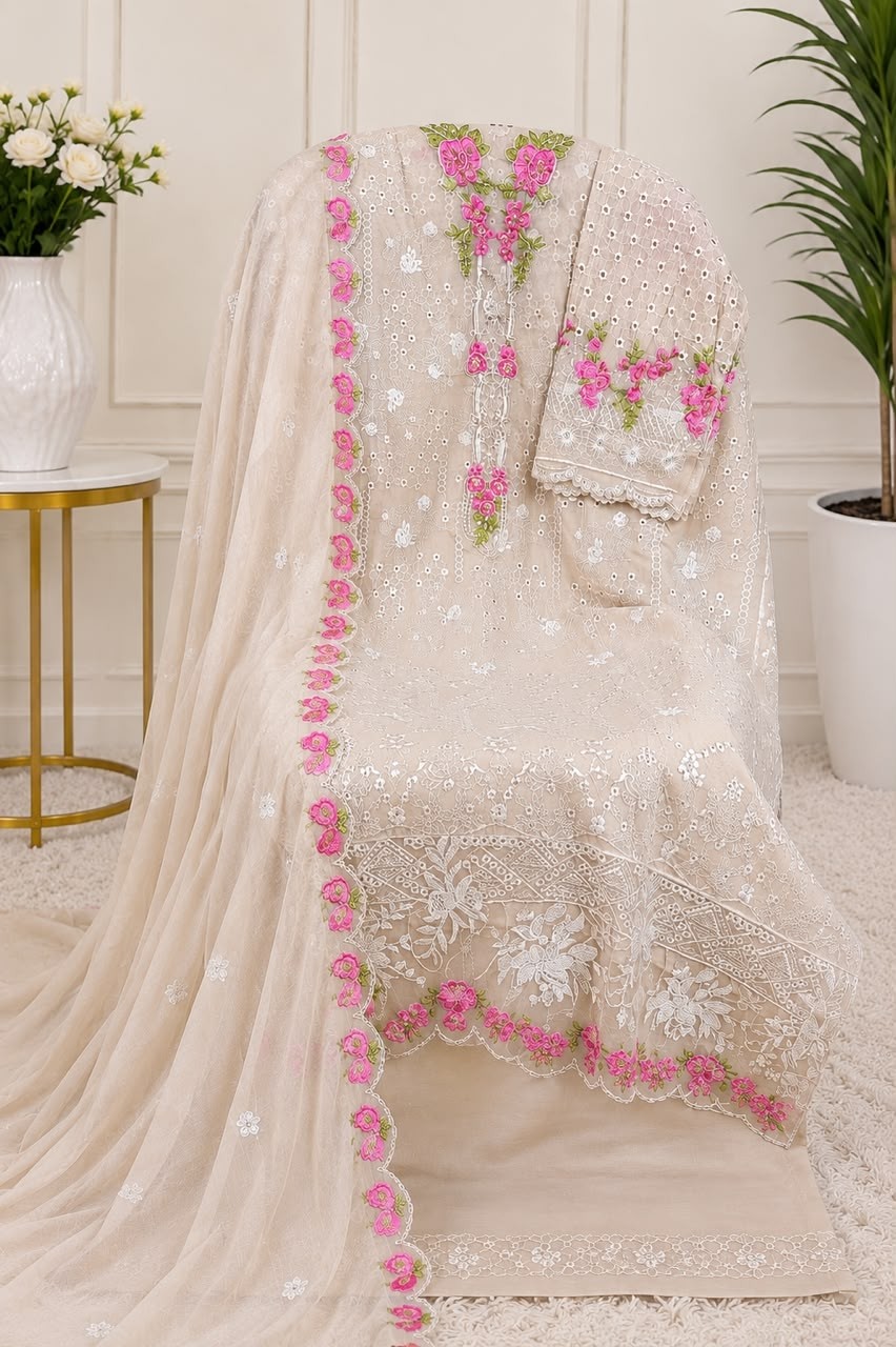 ZF - ANAYA LAWN - 83 - CAMBRIC COTTON WITH HEAVY EMBROIDERY WORK BY PAKISTANI SUIT 