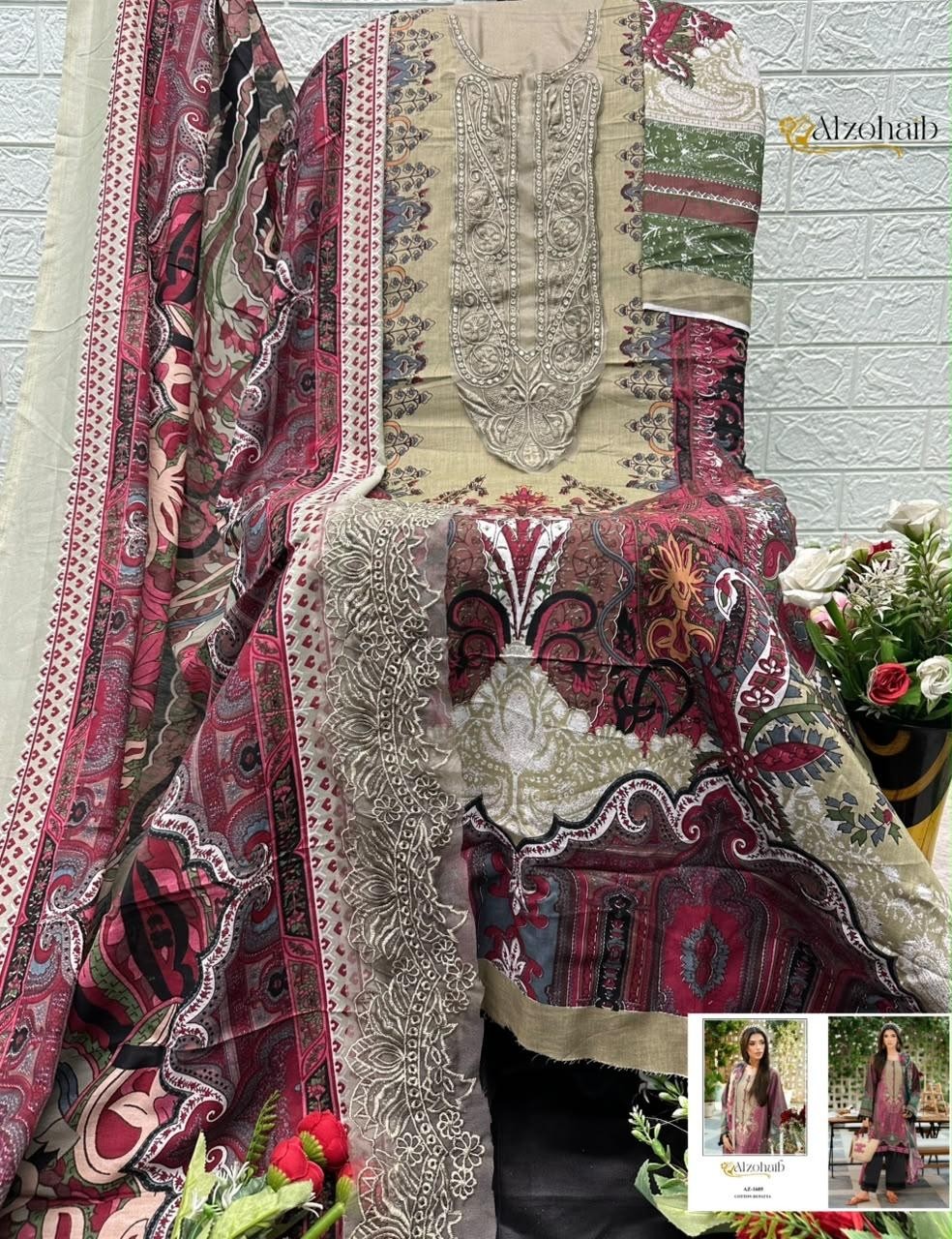 RAHMA VOL :- 2 - AZ- 1559-1560-1604-1605 - COTTON PATCH WORK SUIT BY PAKISTANI COLLECTION 