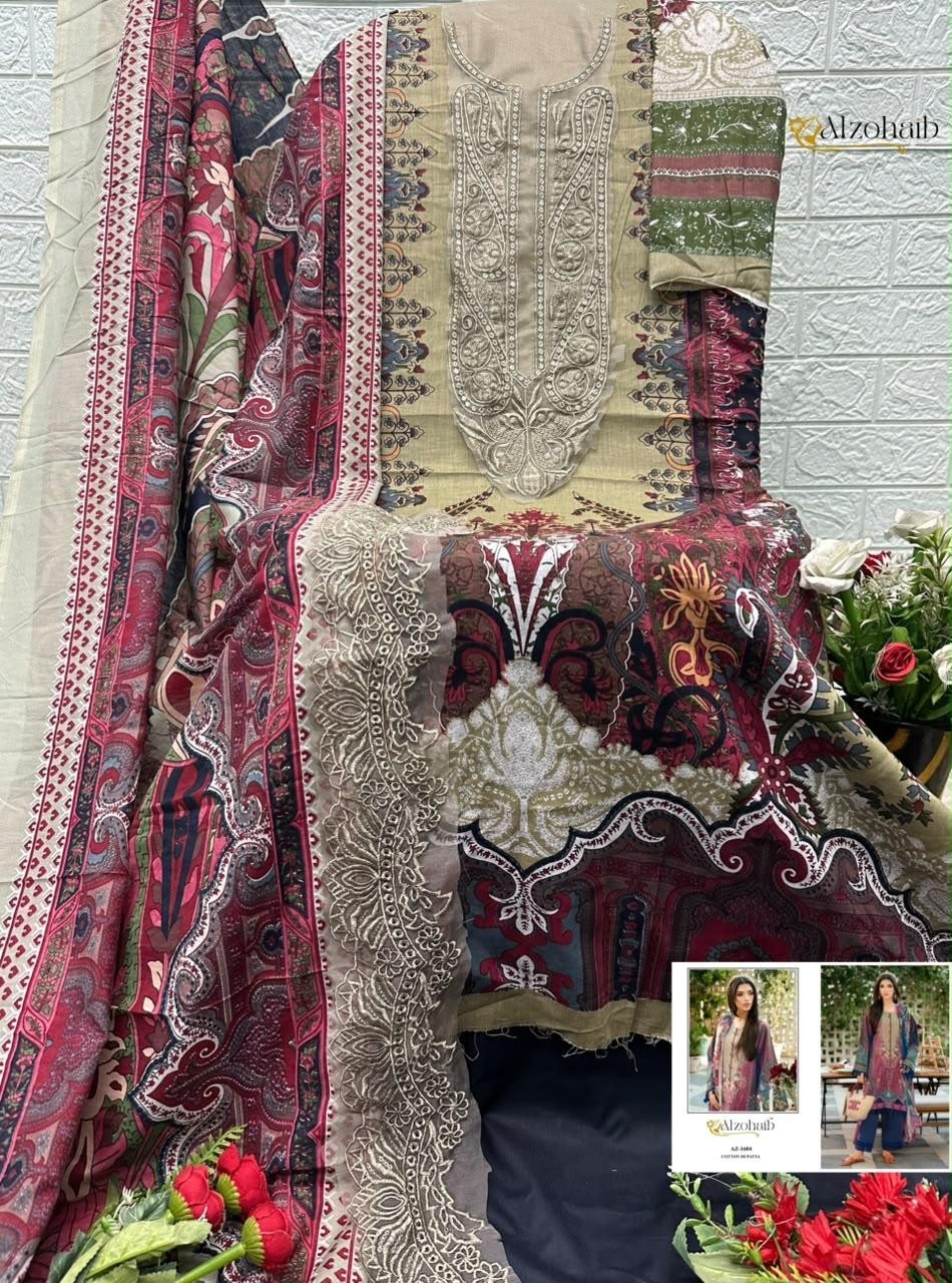 RAHMA VOL :- 2 - AZ- 1559-1560-1604-1605 - COTTON PATCH WORK SUIT BY PAKISTANI COLLECTION 