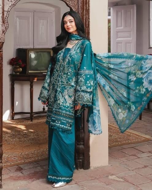 OMBRE LAWN COLLECTION VOL-24 - PURE COTTON WITH HEAVY EMBROIDERY WORK BY PAKISTANI DRESS MATERIAL 