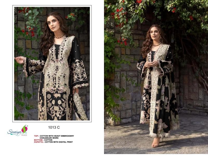 D.NO:- 1013-ABCD - OMBRE PREMIUM VOL-8 - COTTON WITH CHIKANKARI EMBROIDERY WORK BY PAKISTANI SUIT COLLECTION 