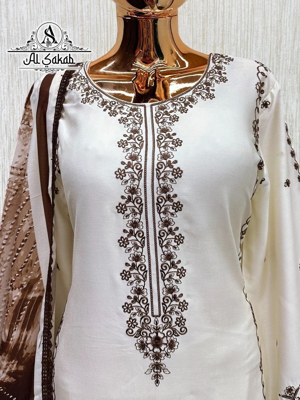 D.NO:- 1713 - RAYON SATIN WITH EMBROIDERY WORK BY READYMADE PAKISTANI SUIT COLLECTION 