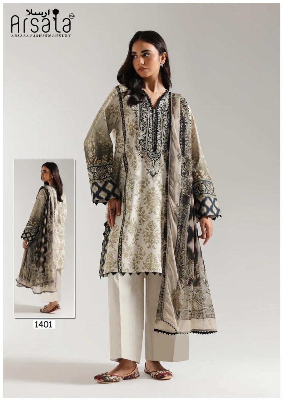 ARSALA - AMIRA - VOL - 14. PURE LAWN COTTON WITH PAKISTANI KARACHI PRINTED SUIT 