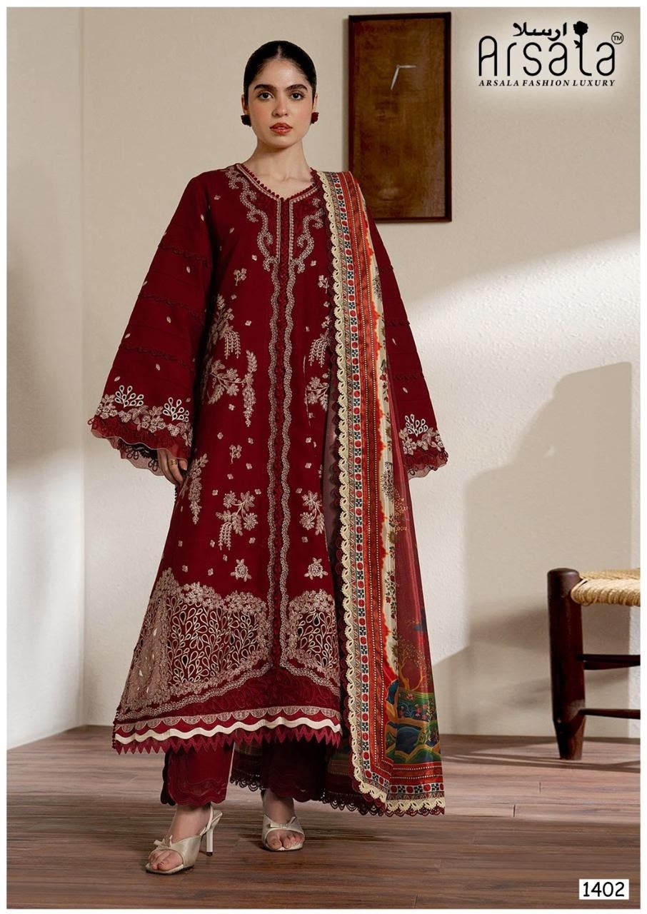 ARSALA - AMIRA - VOL - 14. PURE LAWN COTTON WITH PAKISTANI KARACHI PRINTED SUIT 