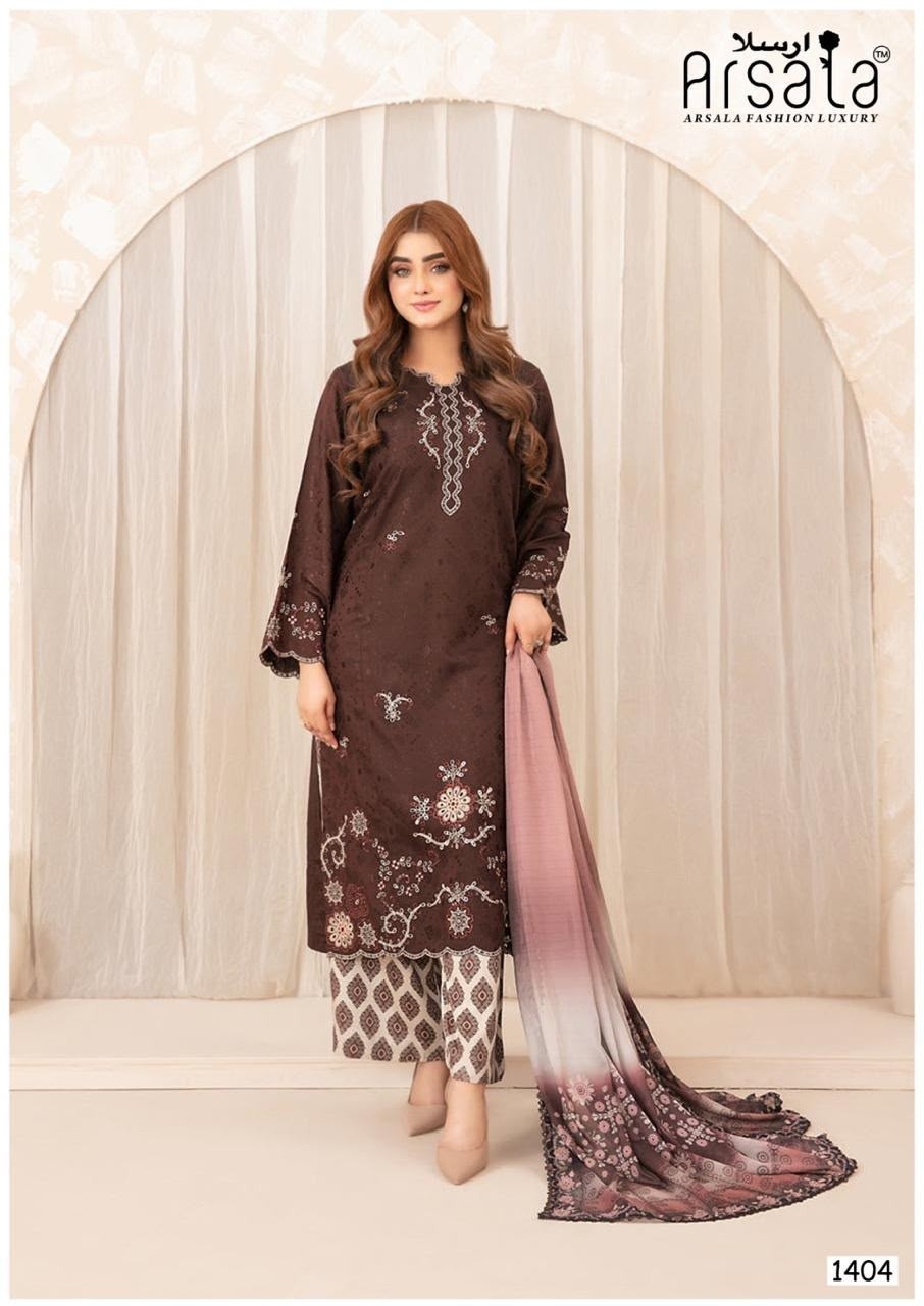 ARSALA - AMIRA - VOL - 14. PURE LAWN COTTON WITH PAKISTANI KARACHI PRINTED SUIT 