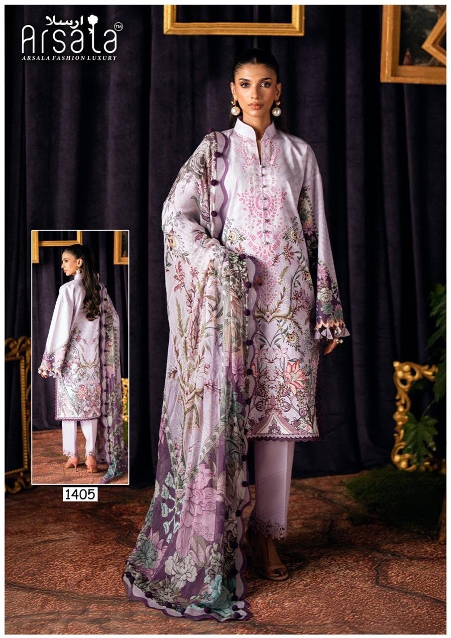 ARSALA - AMIRA - VOL - 14. PURE LAWN COTTON WITH PAKISTANI KARACHI PRINTED SUIT 