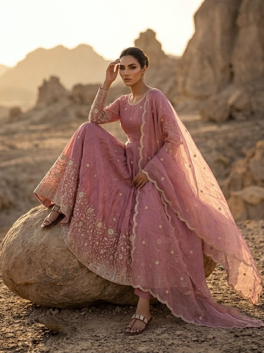 JF-052 - FENDY SILK WITH EMBROIDERY SEQUENCE WORK WITH FULLY FAIR BY NAIRA AND GOWN COLLECTION 