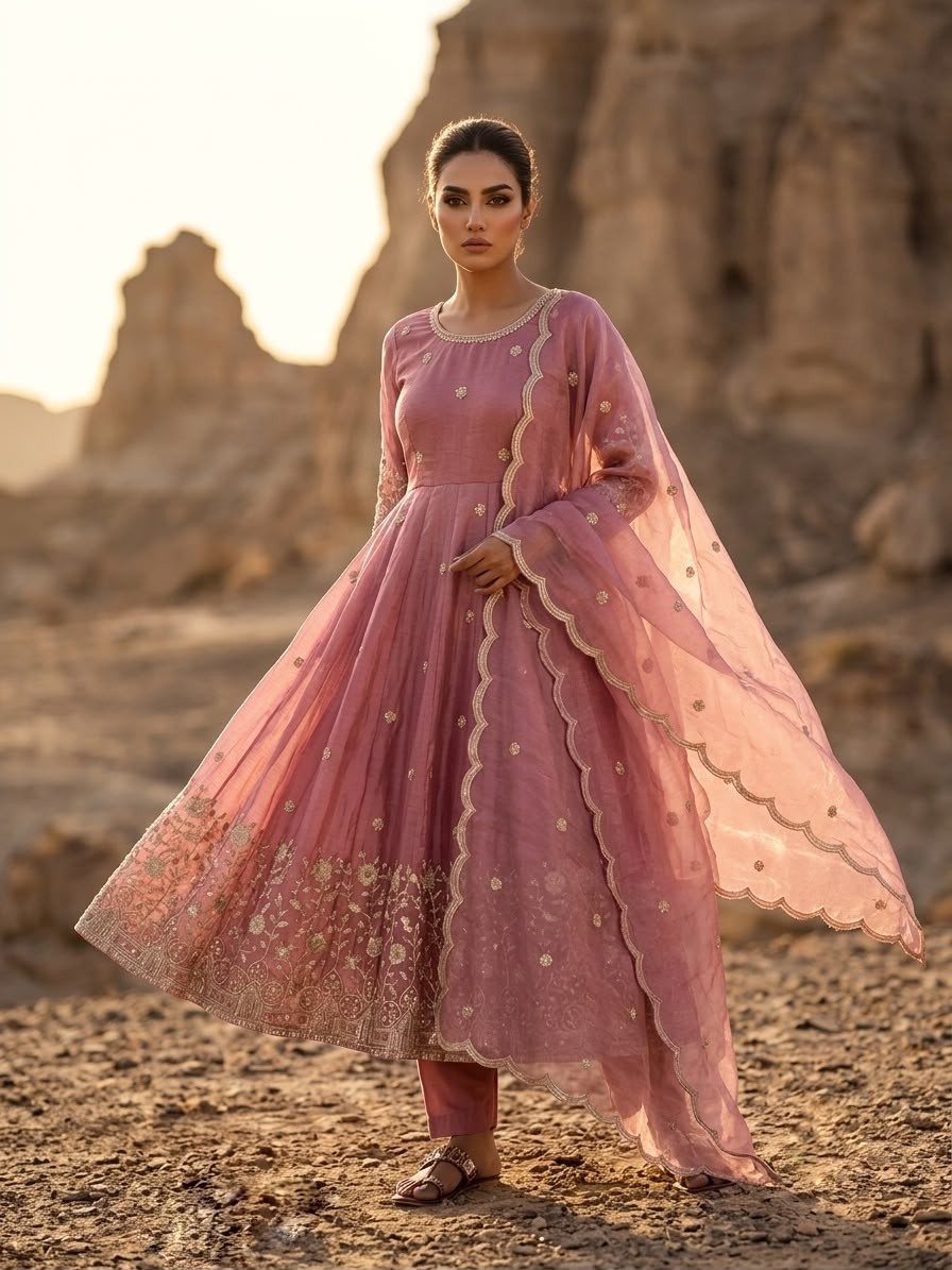 JF-052 - FENDY SILK WITH EMBROIDERY SEQUENCE WORK WITH FULLY FAIR BY NAIRA AND GOWN COLLECTION 