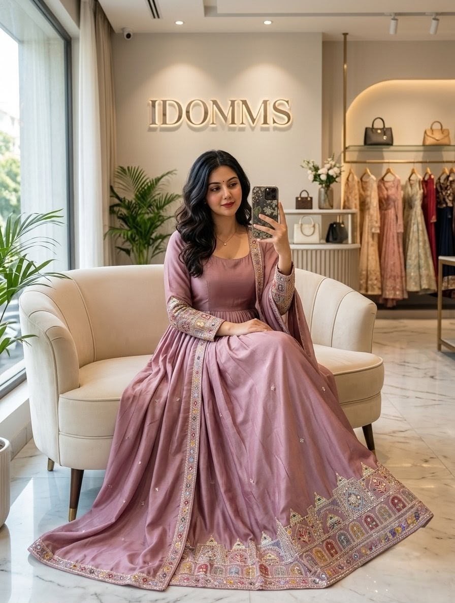 FD-804 - PURE CHINON SILK WITH HEAVY SEQUENCE EMBROIDERY WORK BY NAIRA AND GOWN COLLECTION 