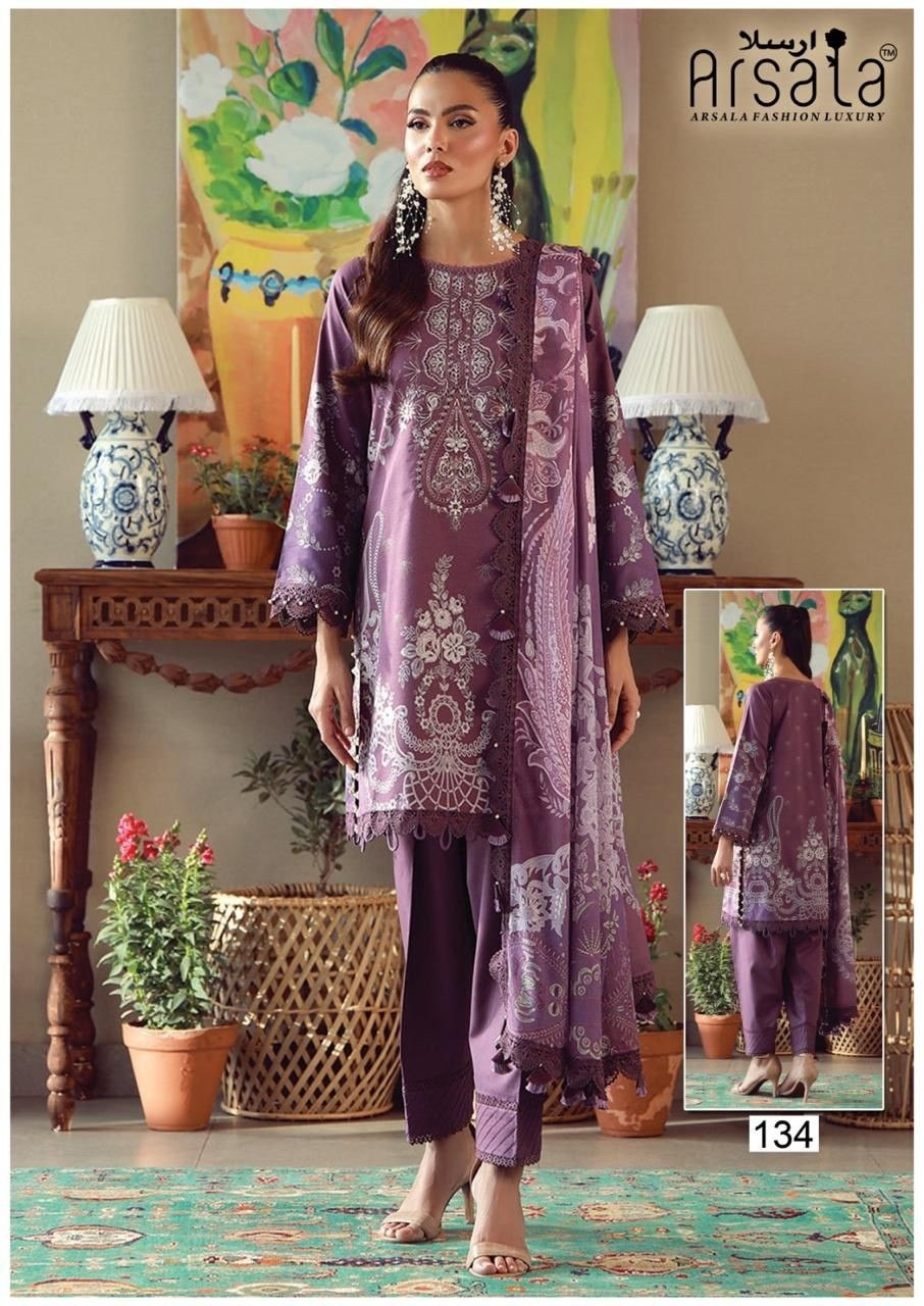 ARSALA - AMARA - Vol-4 - PURE HEAVY LAWN COTTON WITH PAKISTANI KARACHI PRINTED SUIT COLLECTION 
