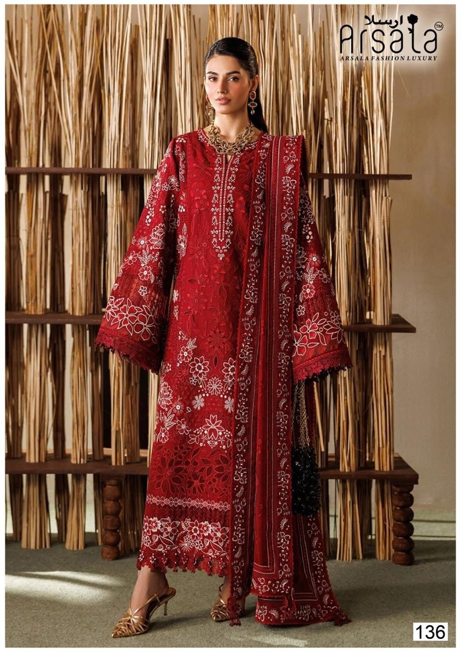 ARSALA - AMARA - Vol-4 - PURE HEAVY LAWN COTTON WITH PAKISTANI KARACHI PRINTED SUIT COLLECTION 