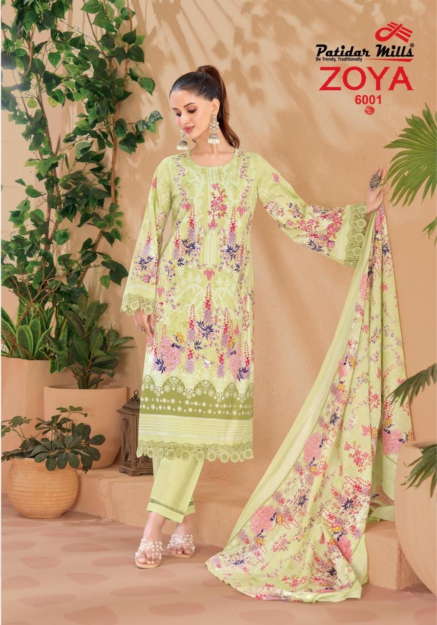 ZOYA VOL:-6 - PURE HEAVY LAWN COTTON WITH PAKISTANI KARACHI PRINTED SUIT BY PATIDAR MILLS