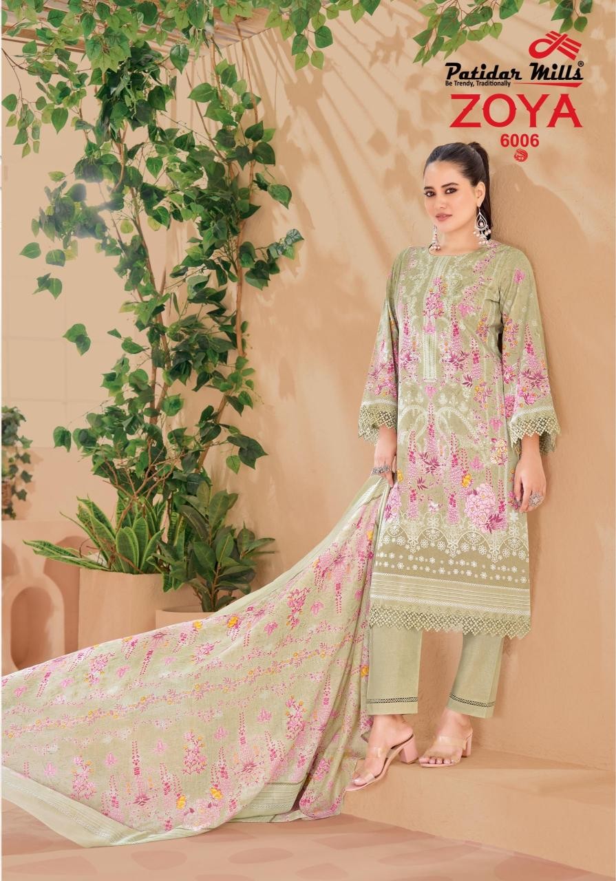ZOYA VOL:-6 - PURE HEAVY LAWN COTTON WITH PAKISTANI KARACHI PRINTED SUIT BY PATIDAR MILLS