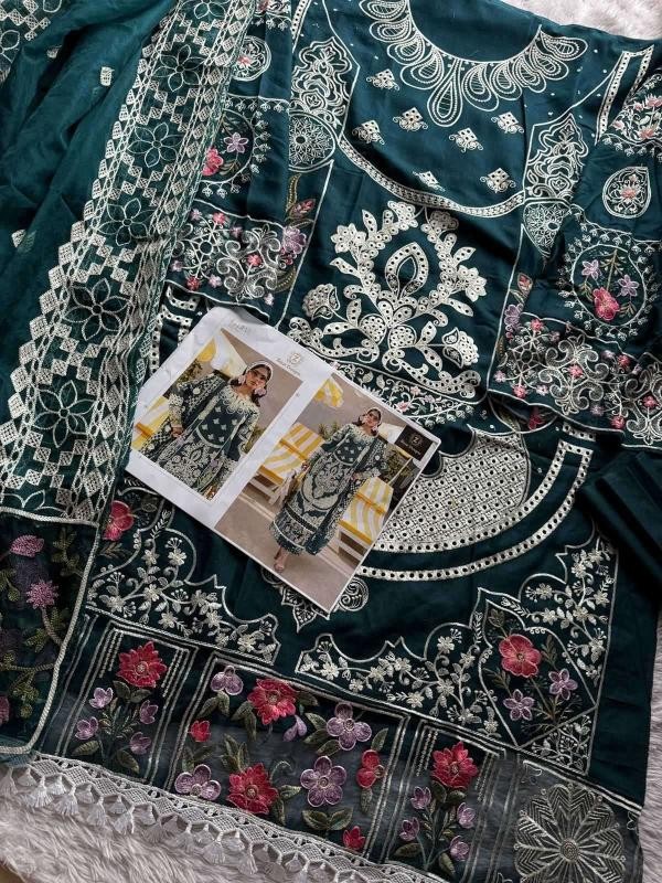 ZIAAZ - 917 - CAMBRIC COTTON EMBROIDERY WORK BY PAKISTANI SUIT COLLECTION 