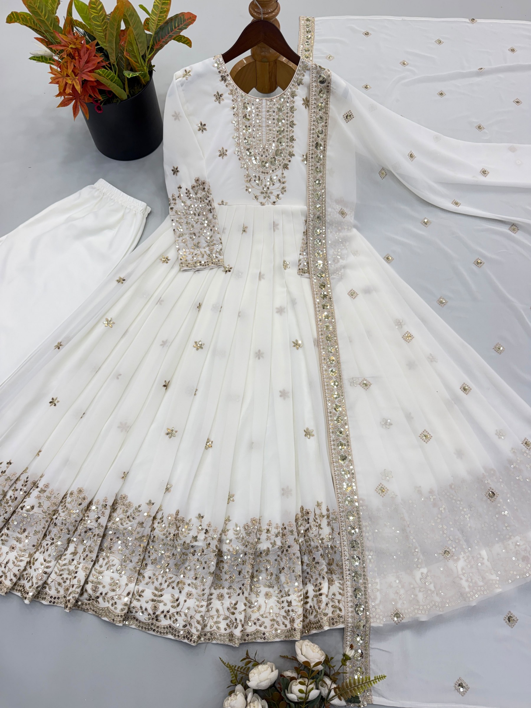 SSR-546 - HEAVY GEORGETTE WITH HEAVY EMBROIDERY SEQUENCE WORK BY GOWN COLLECTION 