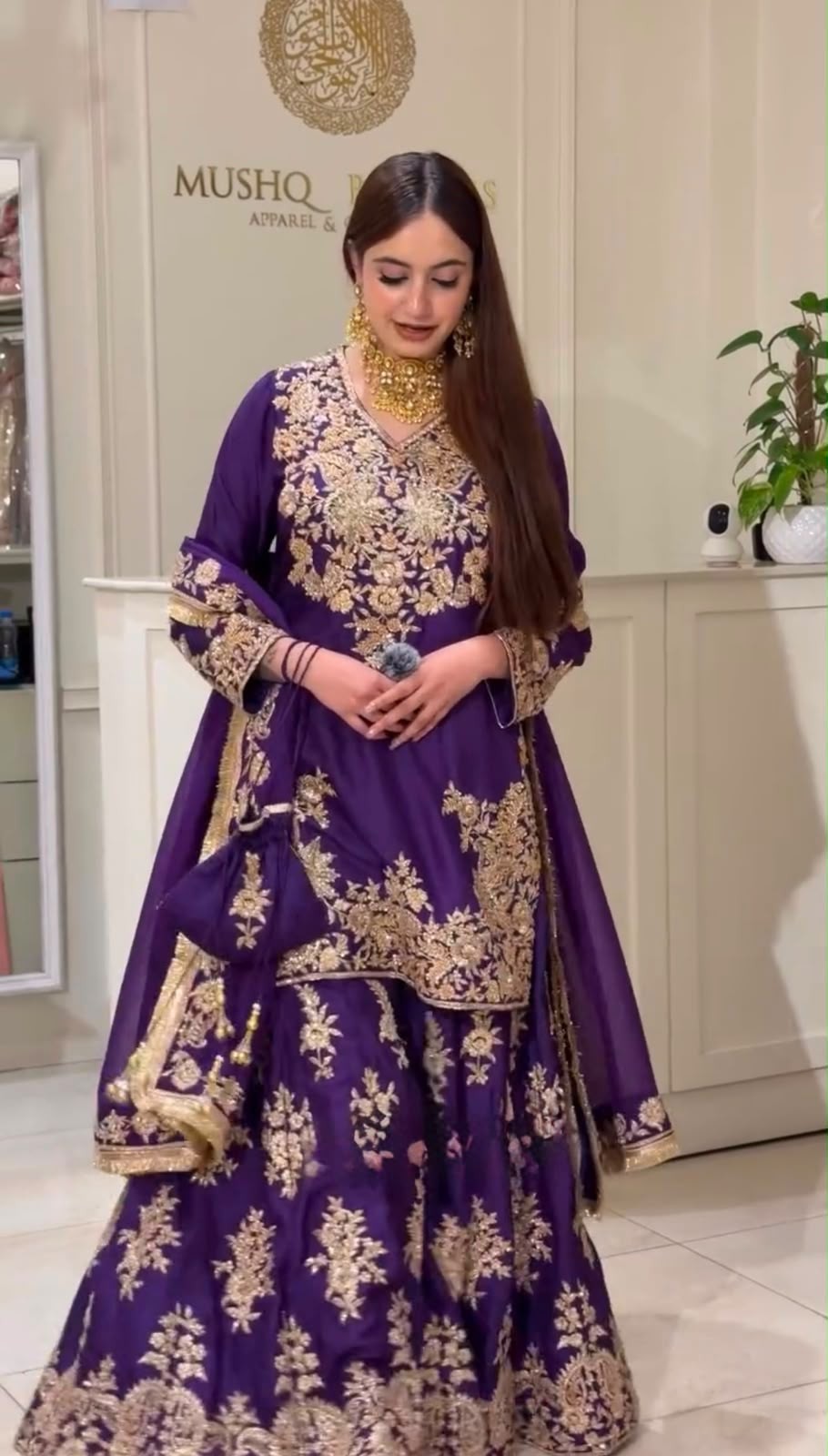 MT-1079 - HEAVY NATURAL SILK EMBROIDERY SEQUENCE WORK BY PAKISTANI READYMADE SHARARA SUIT COLLECTION 