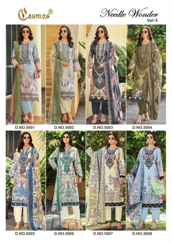 COSMOS - NEEDLE WONDER VOL:-5 - PURE LAWN COTTON EMBROIDERY WORK & PATCH WORK BY PAKISTANI SUIT COLLECTION 