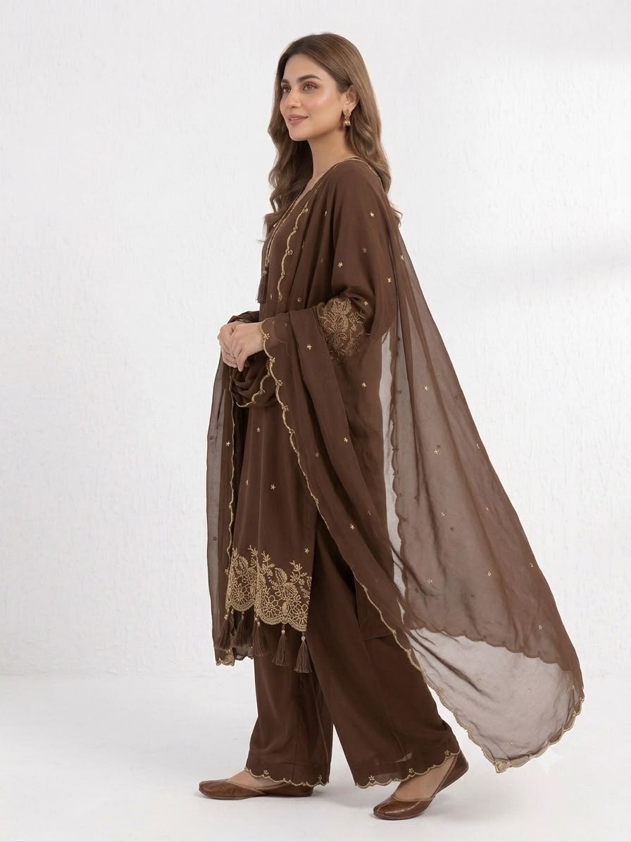 BE - 481 - PURE HEAVY REYON EMBROIDERY WORK BY LATKAN WORK WITH PAKISTANI READYMADE DRESS COLLECTION 