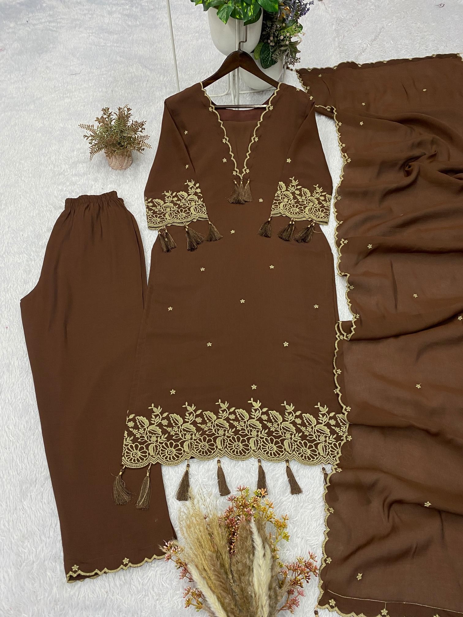 BE - 481 - PURE HEAVY REYON EMBROIDERY WORK BY LATKAN WORK WITH PAKISTANI READYMADE DRESS COLLECTION 