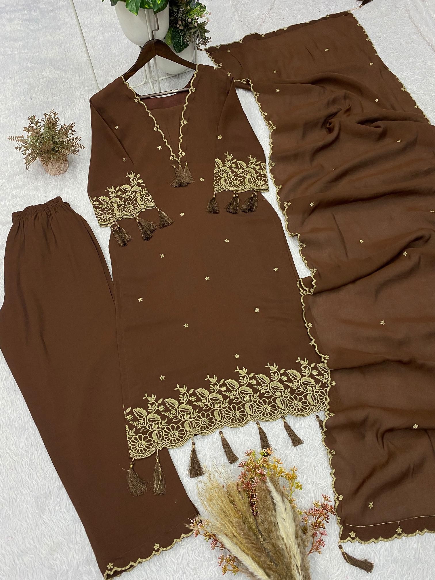 BE - 481 - PURE HEAVY REYON EMBROIDERY WORK BY LATKAN WORK WITH PAKISTANI READYMADE DRESS COLLECTION 