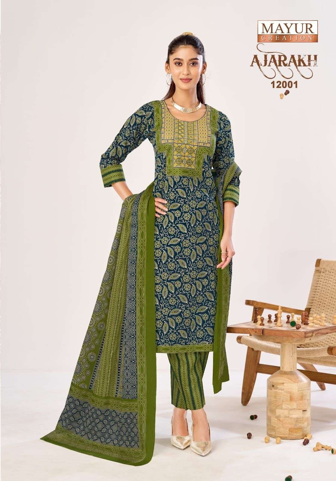 MAYUR - AJRAKH VOL - 12 - PURE HEAVY COTTON PRINTED READYMADE SUIT SALWAR COLLECTION BY MAYUR CREATION 