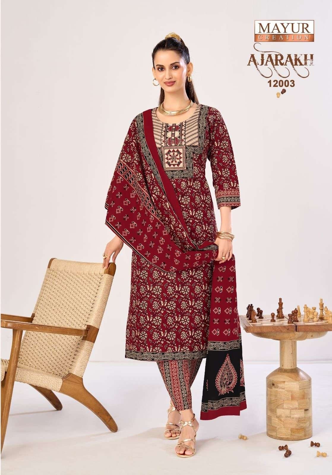MAYUR - AJRAKH VOL - 12 - PURE HEAVY COTTON PRINTED READYMADE SUIT SALWAR COLLECTION BY MAYUR CREATION 