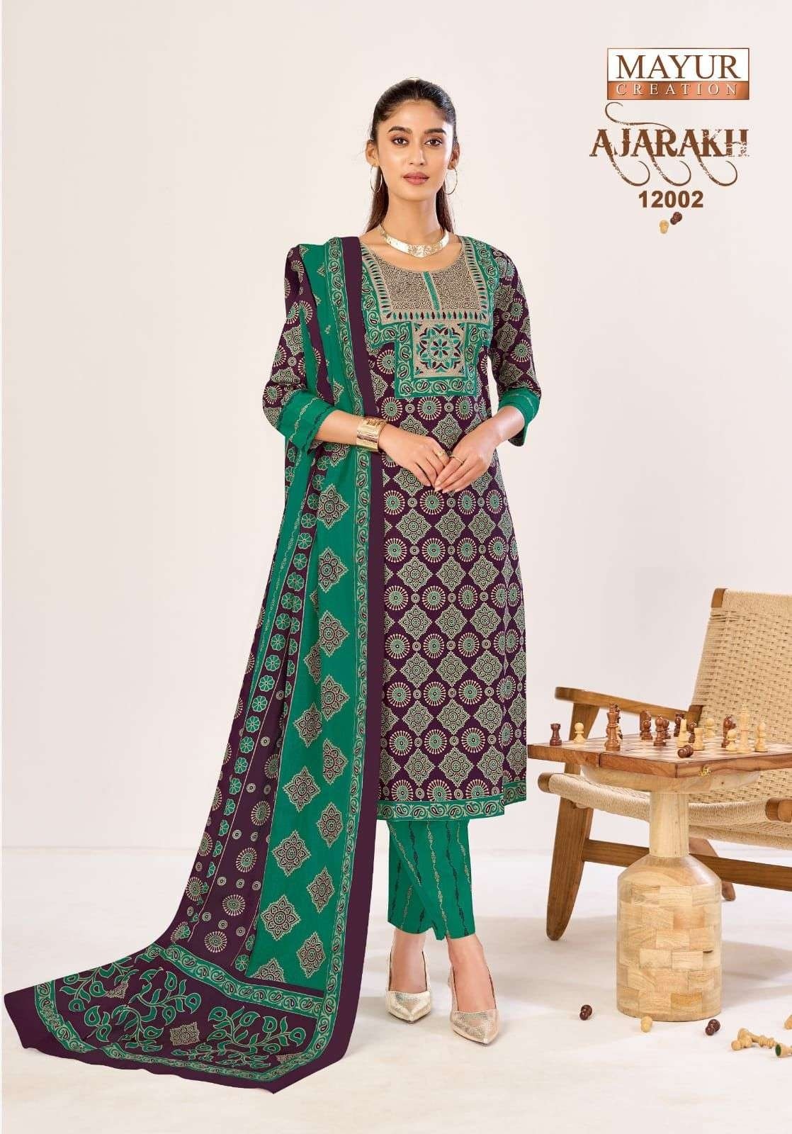 MAYUR - AJRAKH VOL - 12 - PURE HEAVY COTTON PRINTED READYMADE SUIT SALWAR COLLECTION BY MAYUR CREATION 